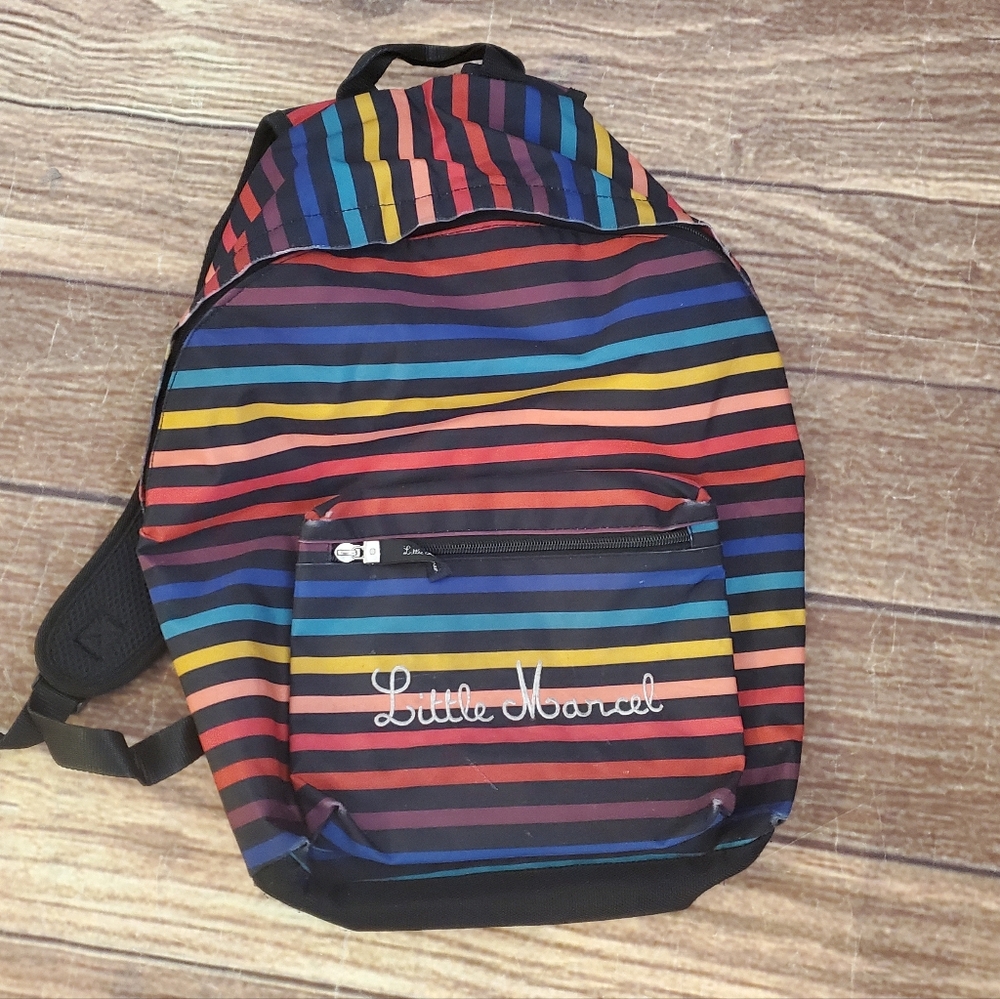 Little Marcel striped multicolor backpack schoolbag